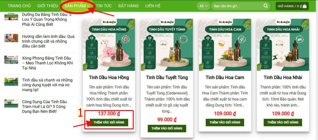 Hướng dẫn mua hàng tại RiAmon